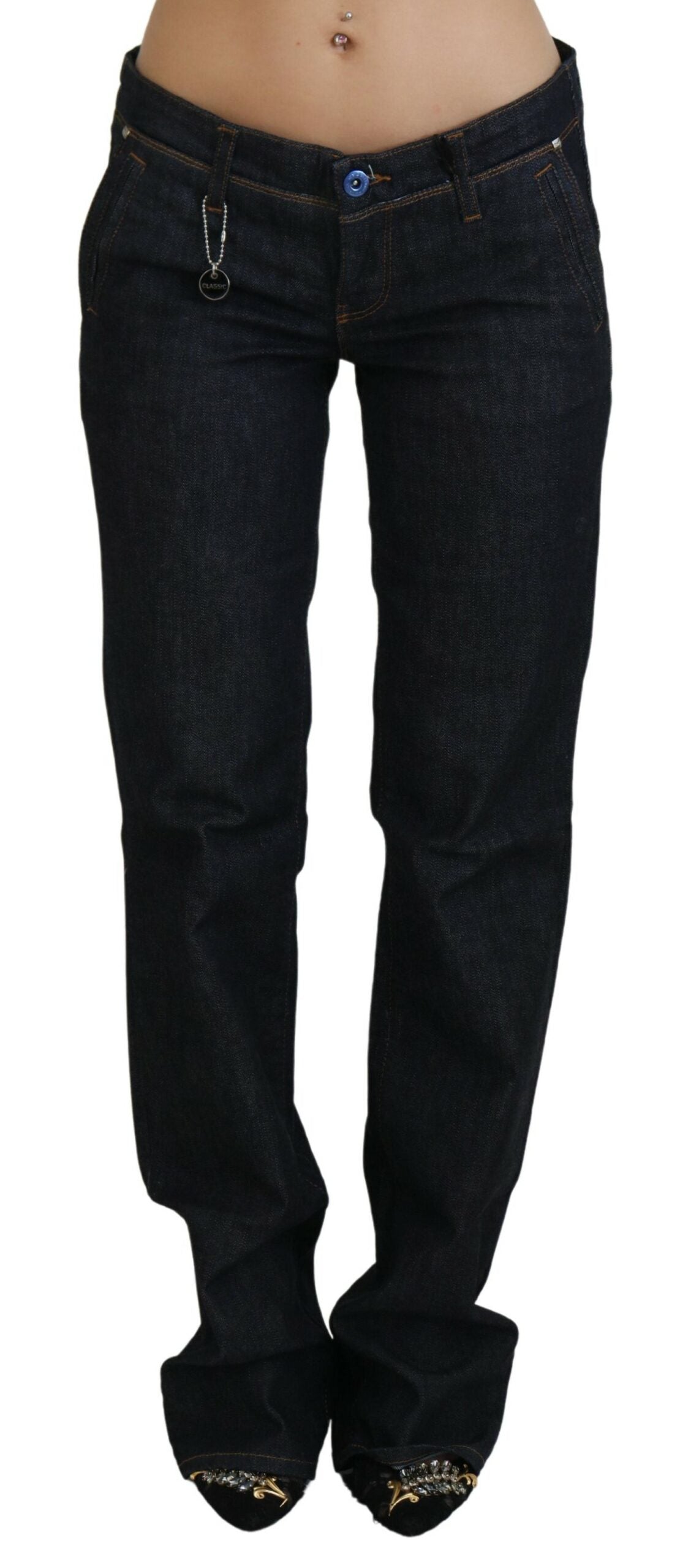 Costume National Blue Low Waist Straight Denim Pants Jeans by Costume National
