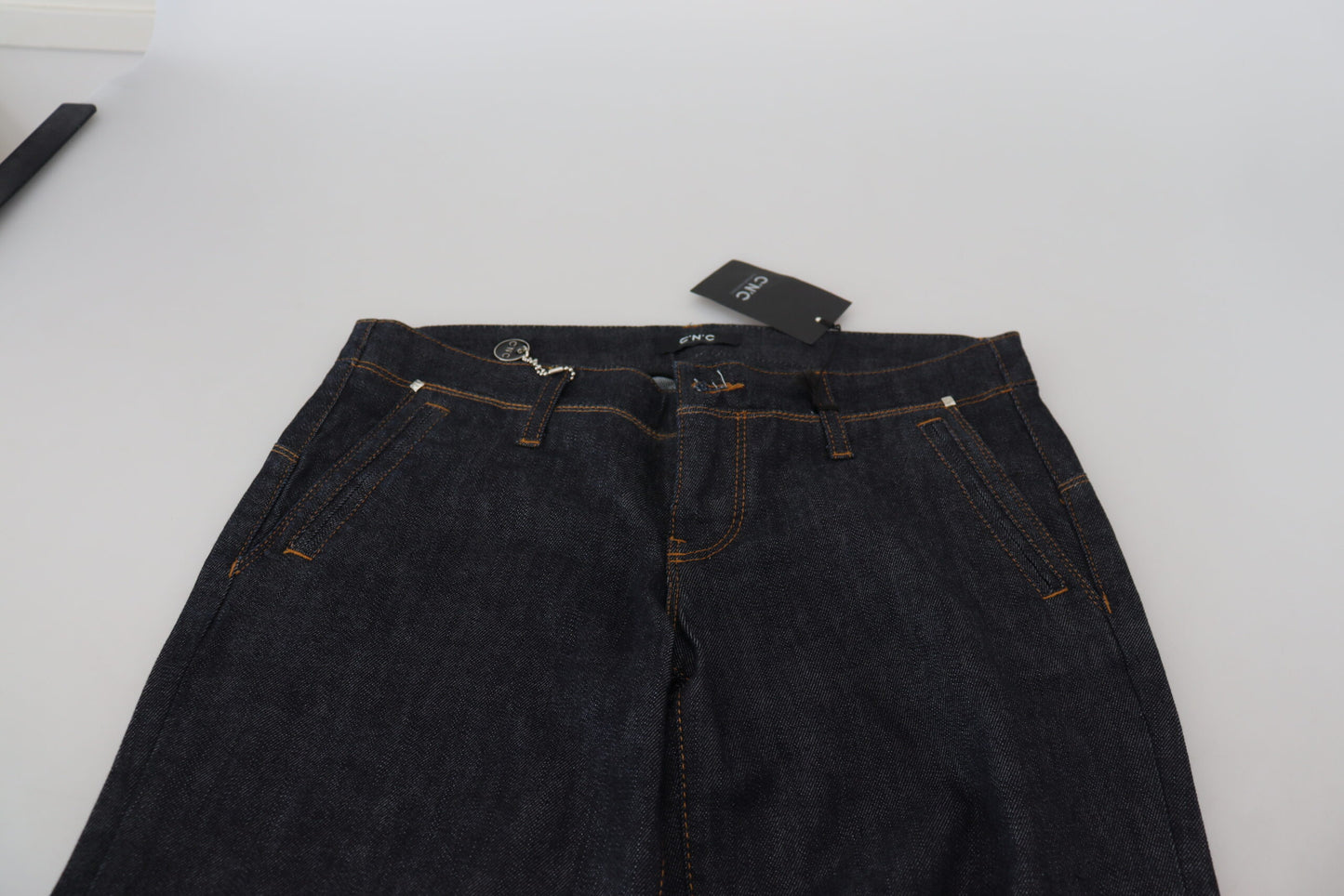 Costume National Blue Low Waist Straight Denim Pants Jeans by Costume National