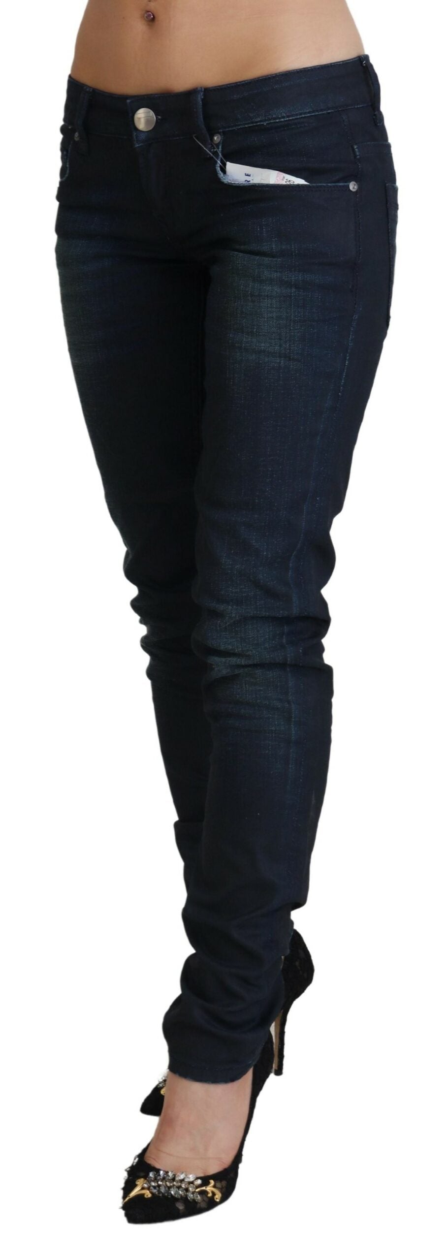 Eight Blue Low Waist Slim Fit Women Denim Jeans