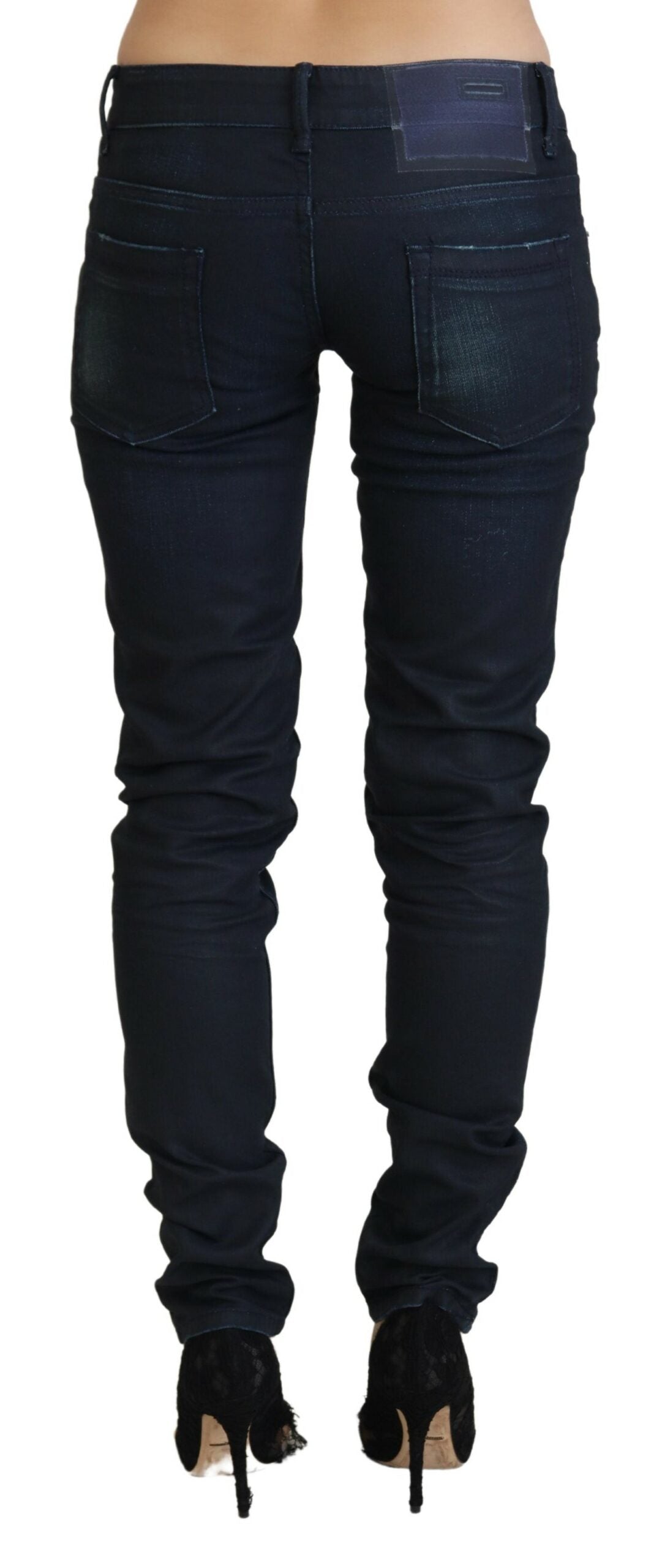 Eight Blue Low Waist Slim Fit Women Denim Jeans