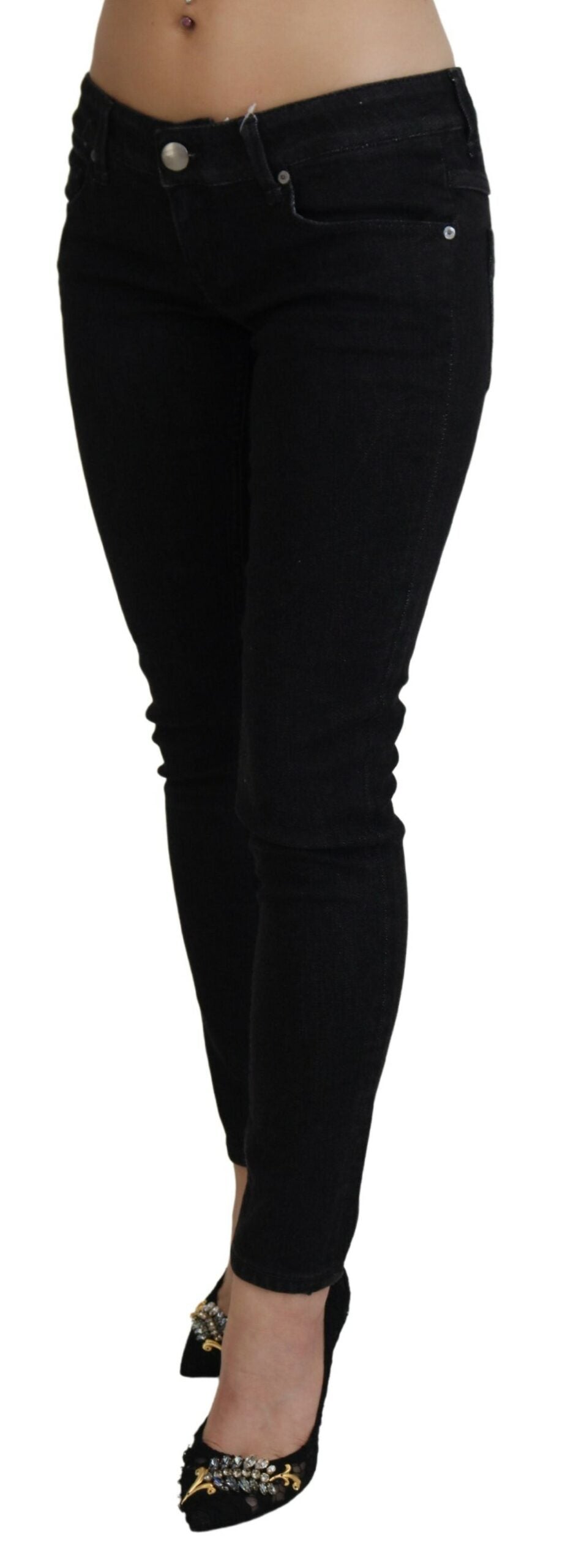 Huit jeans slim en coton noir élégant