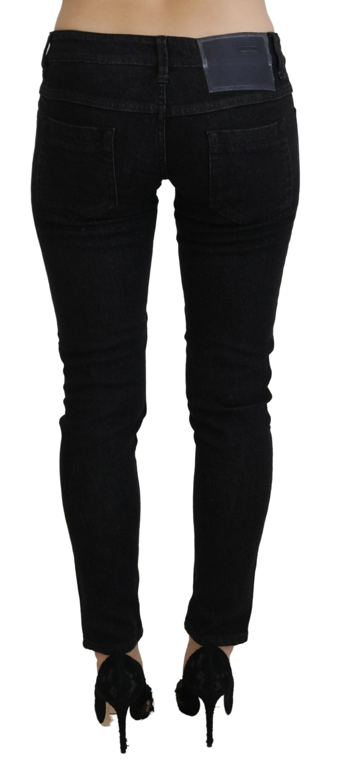 Huit jeans slim en coton noir élégant