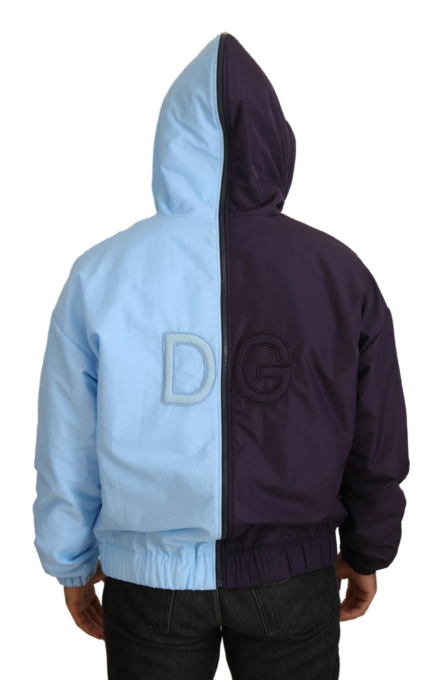 Veste à capuche bleue élégante Dolce & Gabbana - Fermeture éclair intégrale