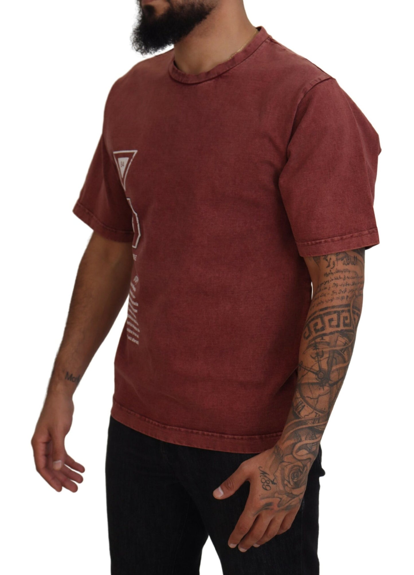 T-shirt élégant en coton imprimé marron Dolce & Gabbana