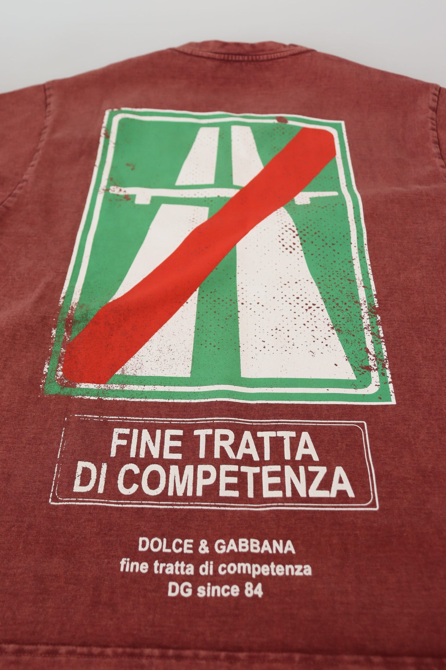T-shirt élégant en coton imprimé marron Dolce & Gabbana
