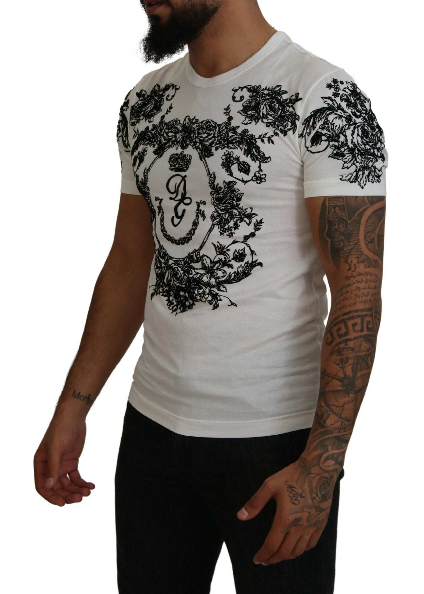 T-shirt élégant à couronne florale Dolce & Gabbana