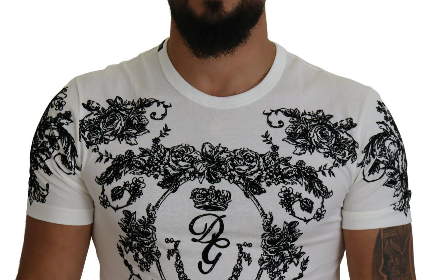 T-shirt élégant à couronne florale Dolce & Gabbana