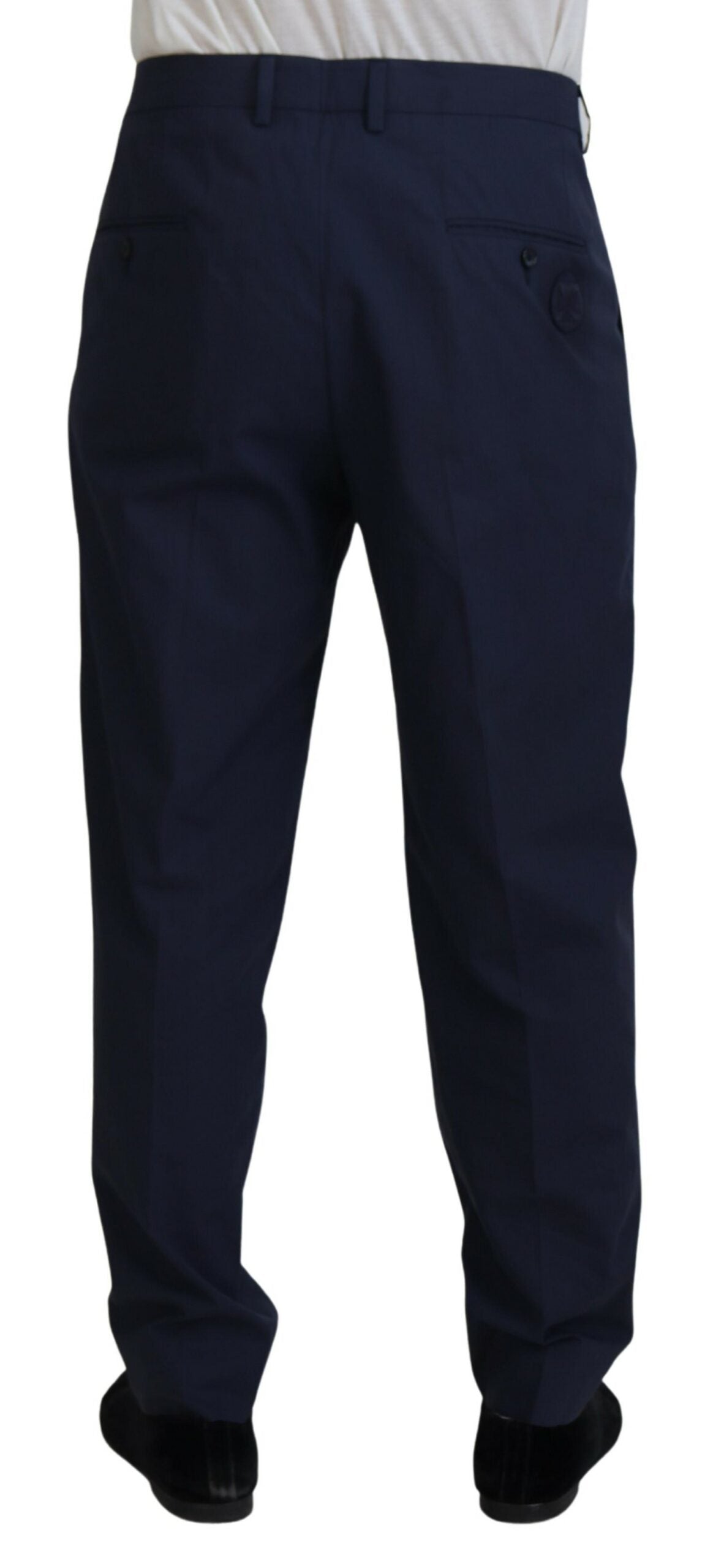 Dolce & Gabbana Dark Blue Cotton Chino Formal Pants by Dolce & Gabbana