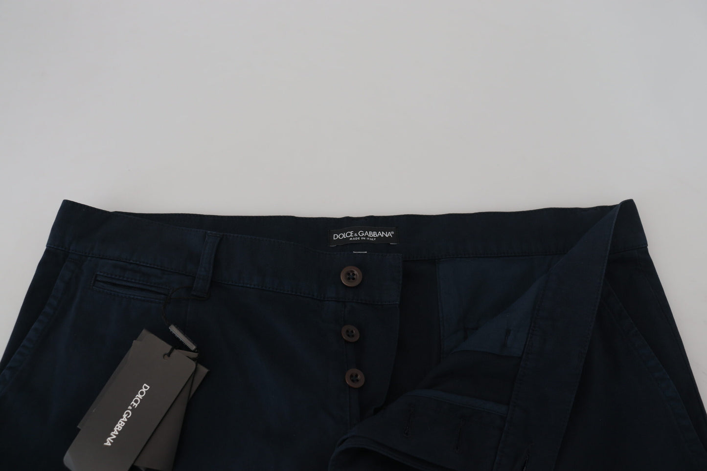 Dolce & Gabbana Blue Cotton Dress Formal Men Pants by Dolce & Gabbana