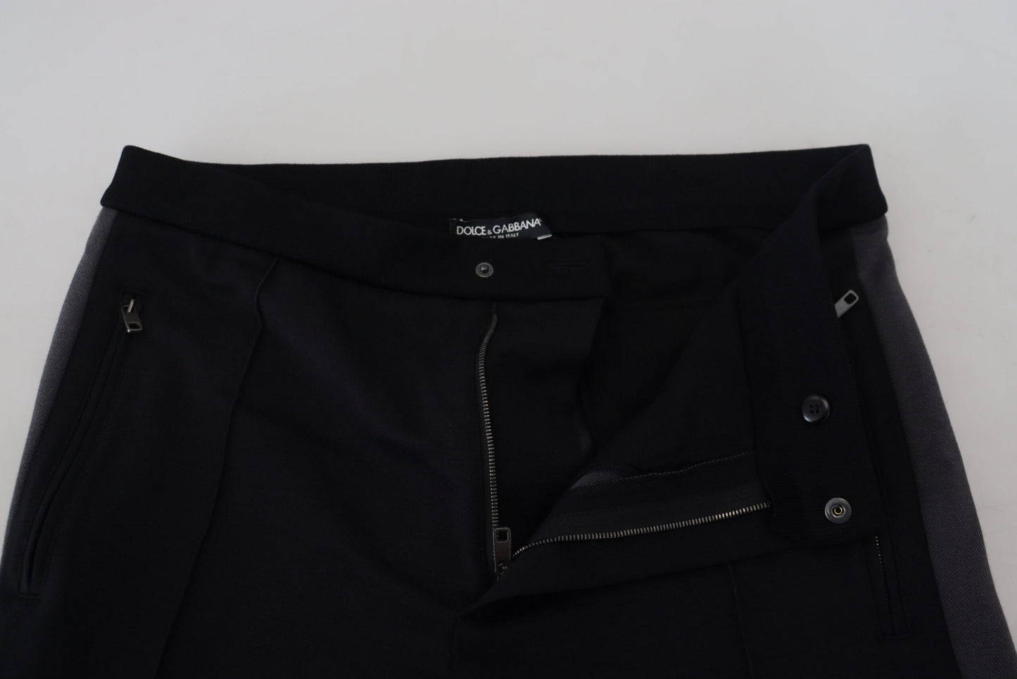 Dolce & Gabbana Black Wool Horseshoe Jogger Pants by Dolce & Gabbana