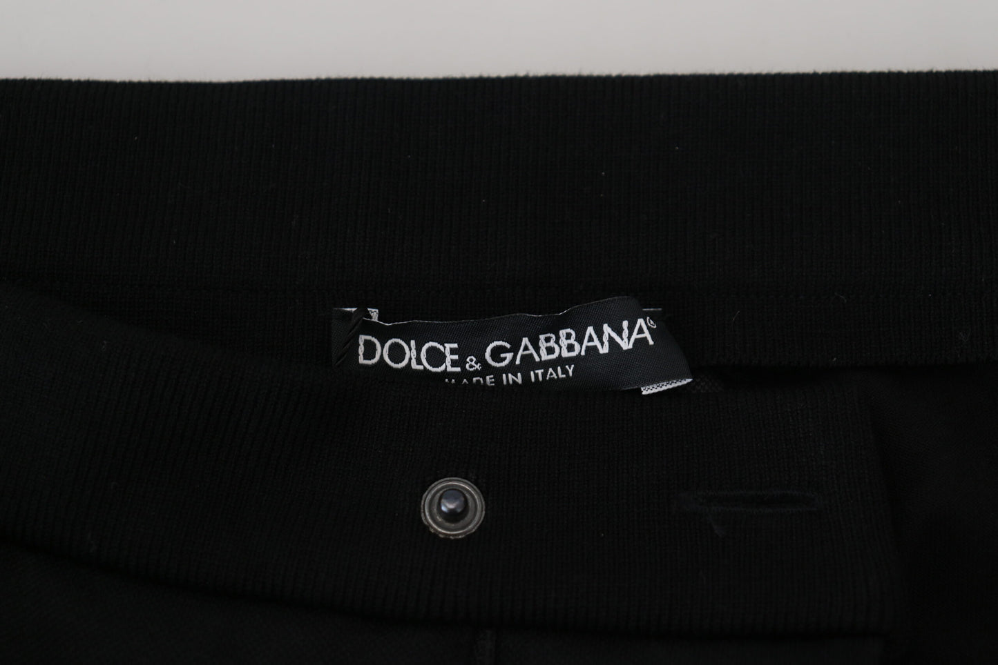 Dolce & Gabbana Black Wool Horseshoe Jogger Pants by Dolce & Gabbana