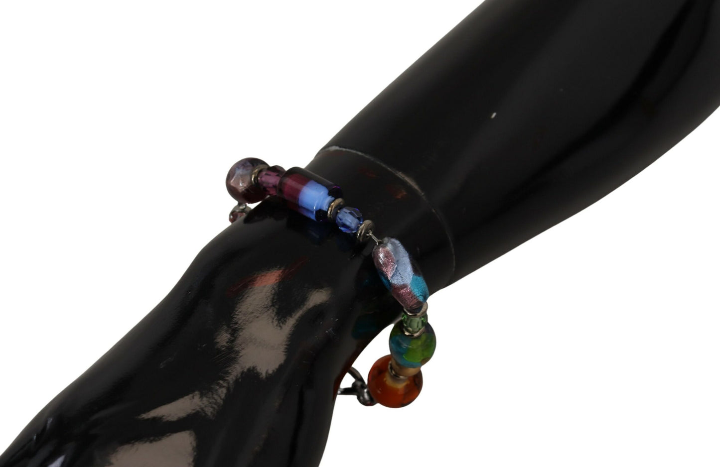 Bracelet chaîne en argent à perles multicolores Dolce & Gabbana