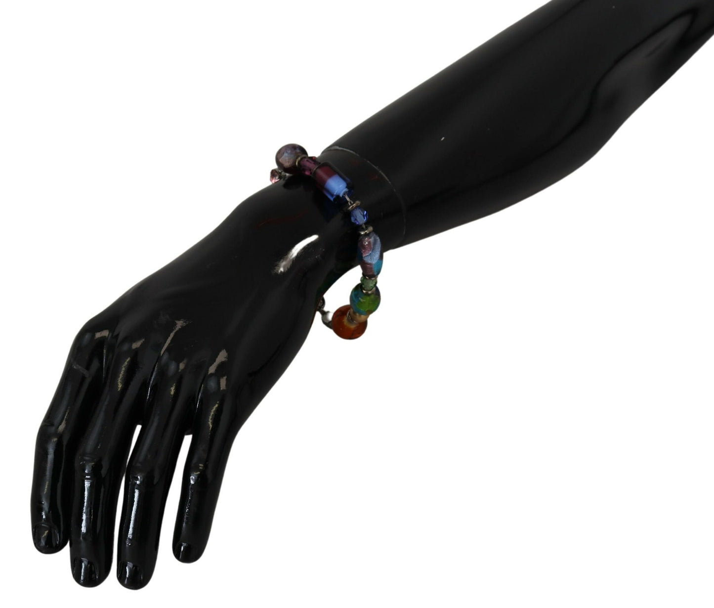 Bracelet chaîne en argent à perles multicolores Dolce & Gabbana