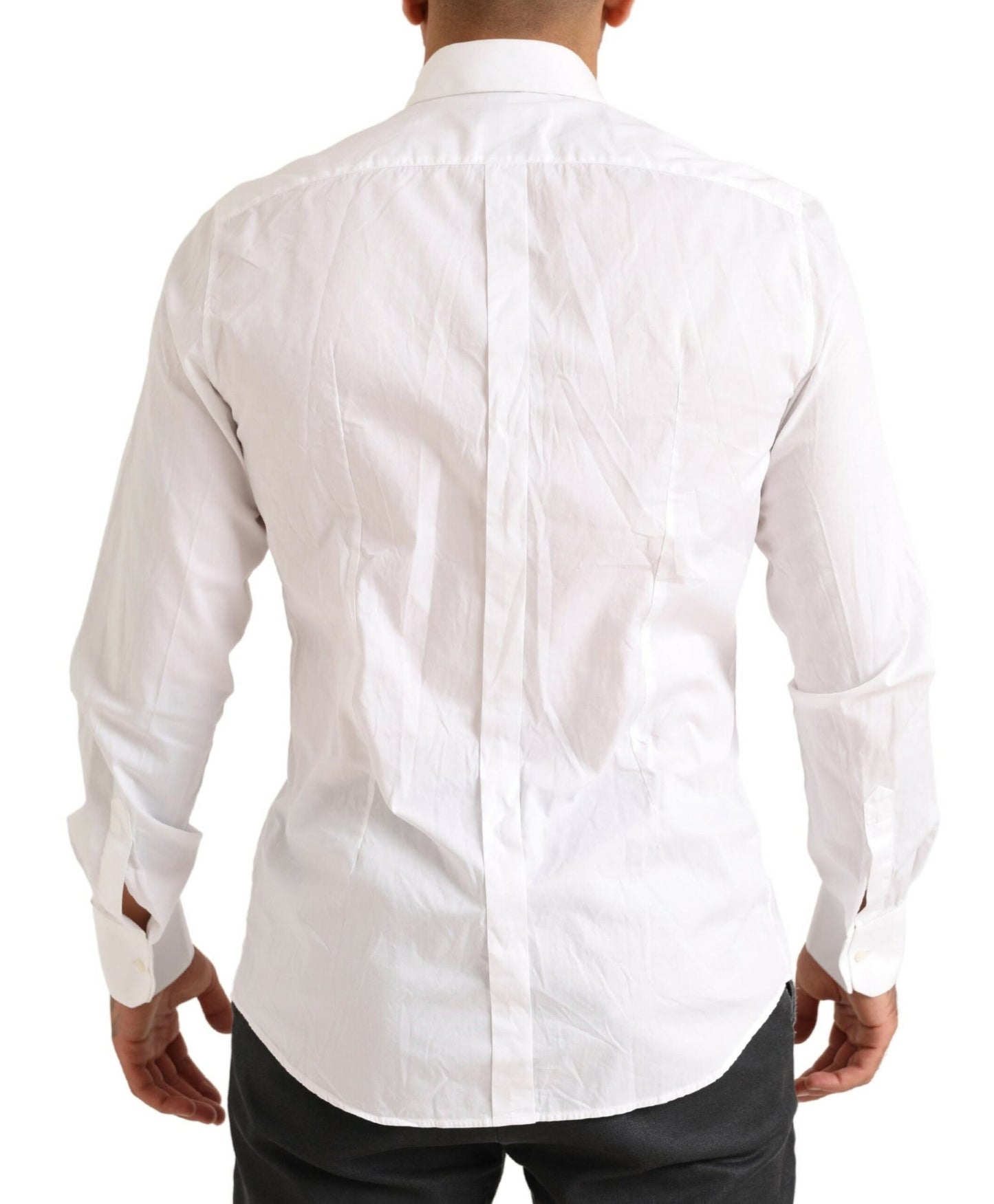 Dolce & Gabbana White GOLD Formal Cotton Tuxedo Dress Shirt by Dolce & Gabbana