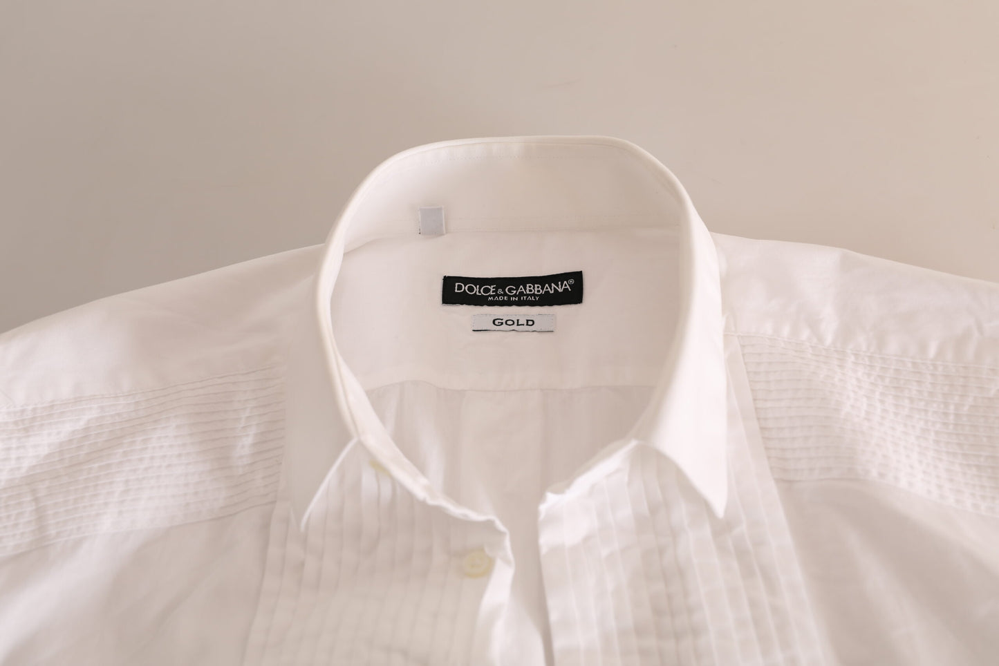 Dolce & Gabbana White GOLD Formal Cotton Tuxedo Dress Shirt by Dolce & Gabbana