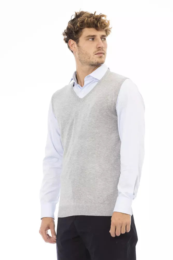Gilet homme en viscose grise Alpha Studio
