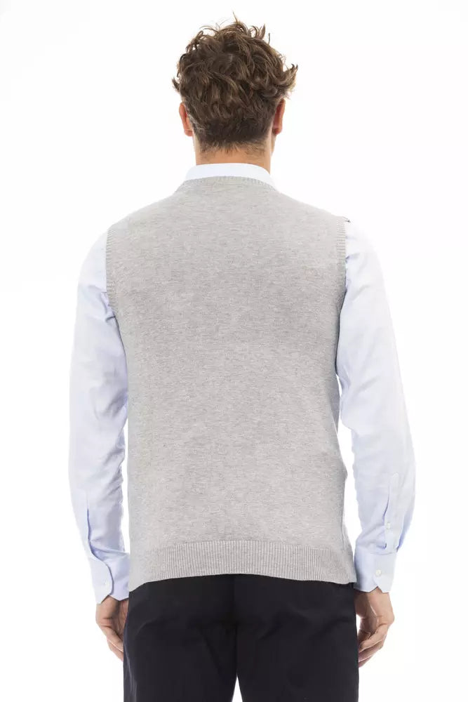 Gilet homme en viscose grise Alpha Studio