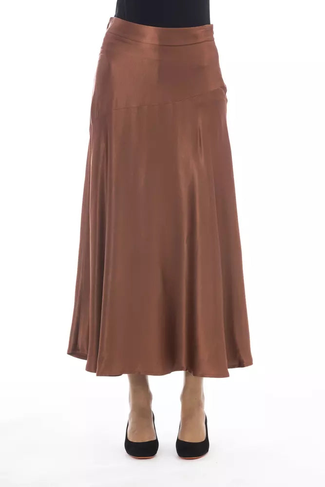 Jupe femme en viscose marron Alpha Studio