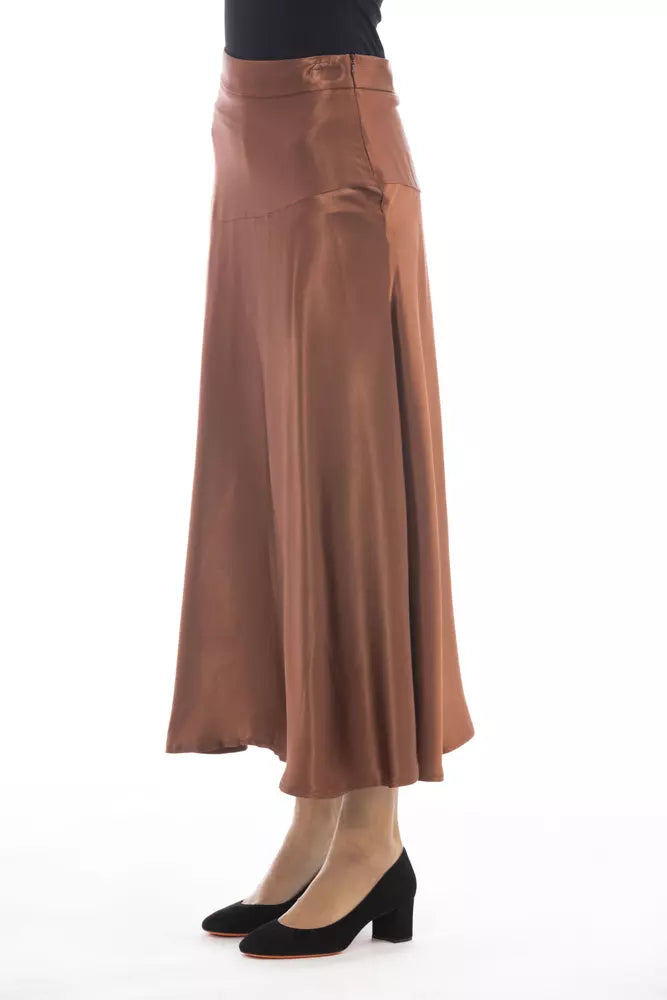 Jupe femme en viscose marron Alpha Studio