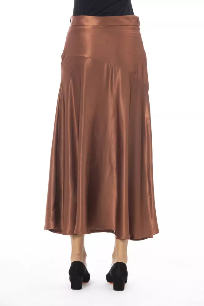 Jupe femme en viscose marron Alpha Studio