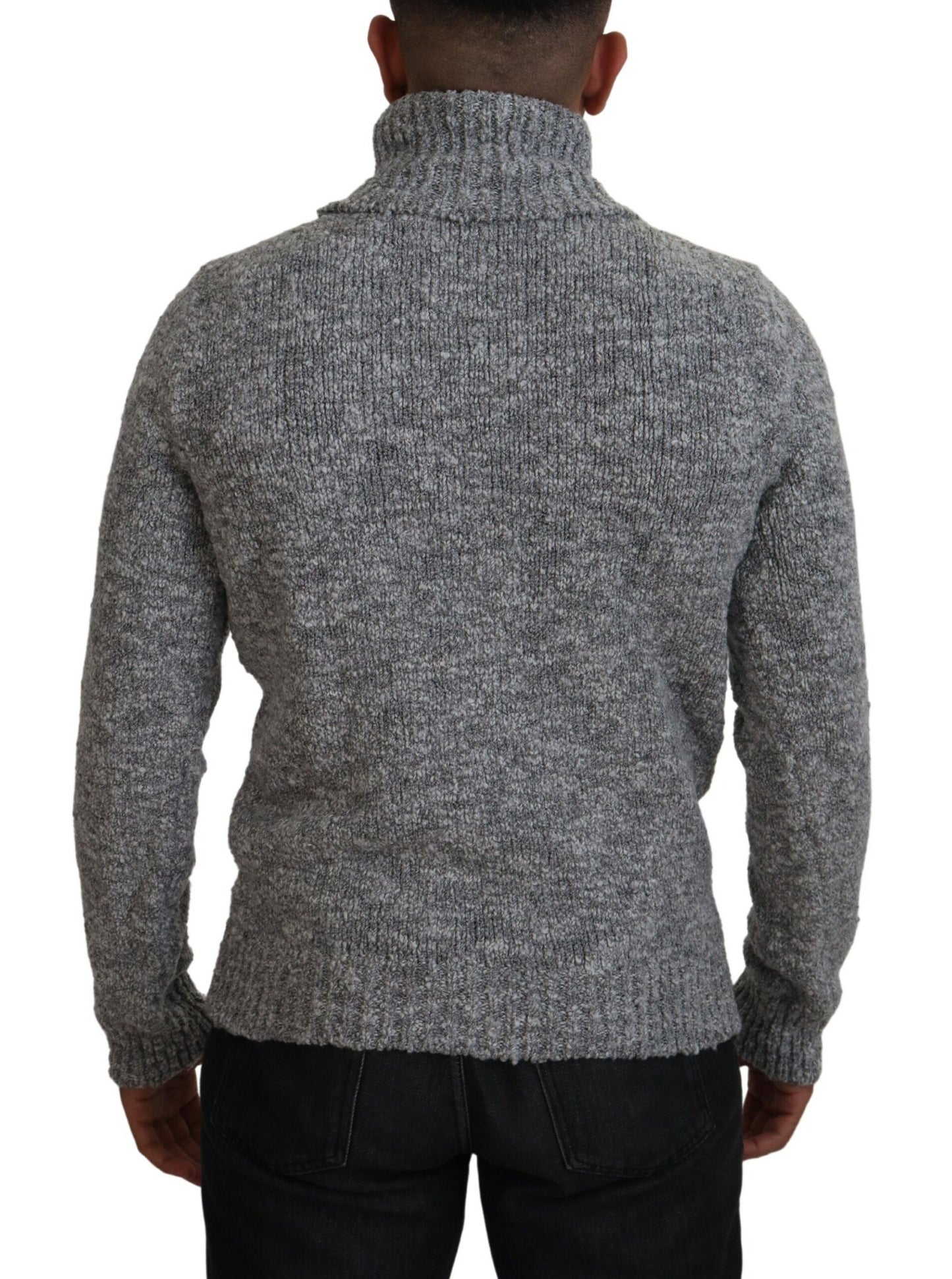 Dolce & Gabbana Gray Wool Knit Turtleneck Pullover Sweater by Dolce & Gabbana