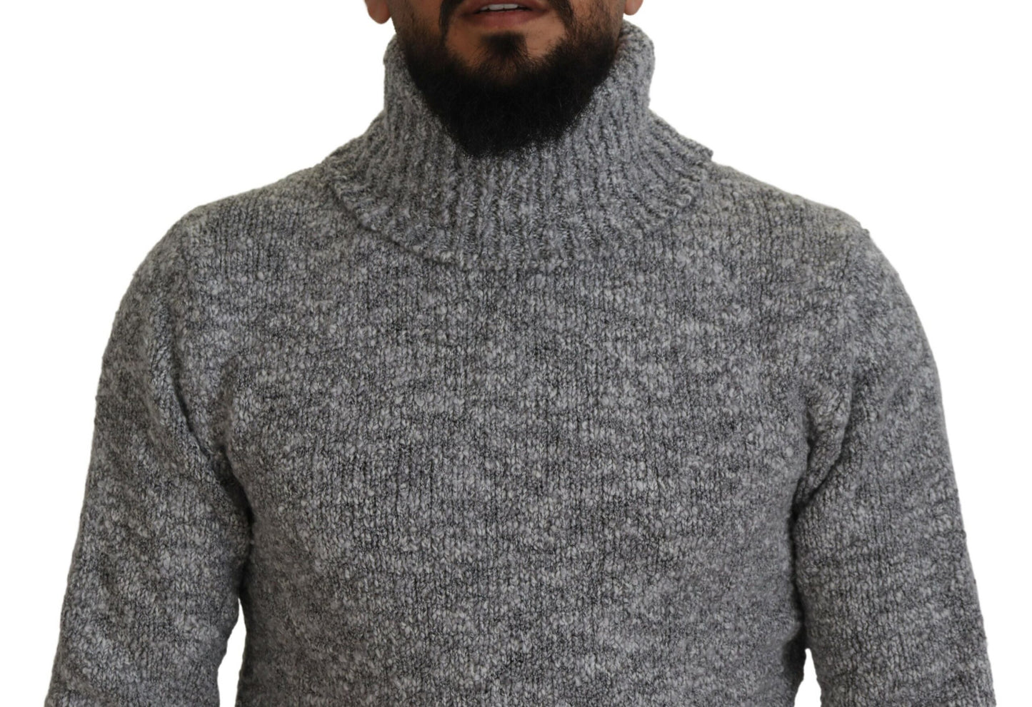 Dolce & Gabbana Gray Wool Knit Turtleneck Pullover Sweater by Dolce & Gabbana