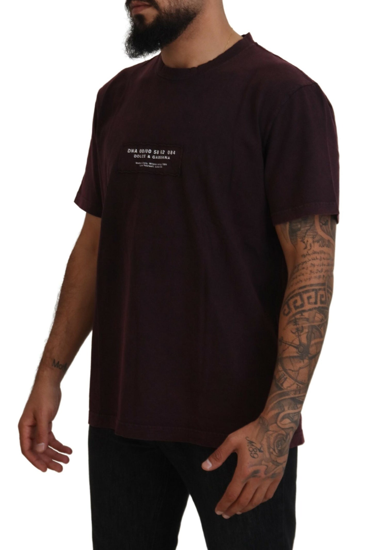 T-shirt ras du cou bordeaux élégant Dolce & Gabbana