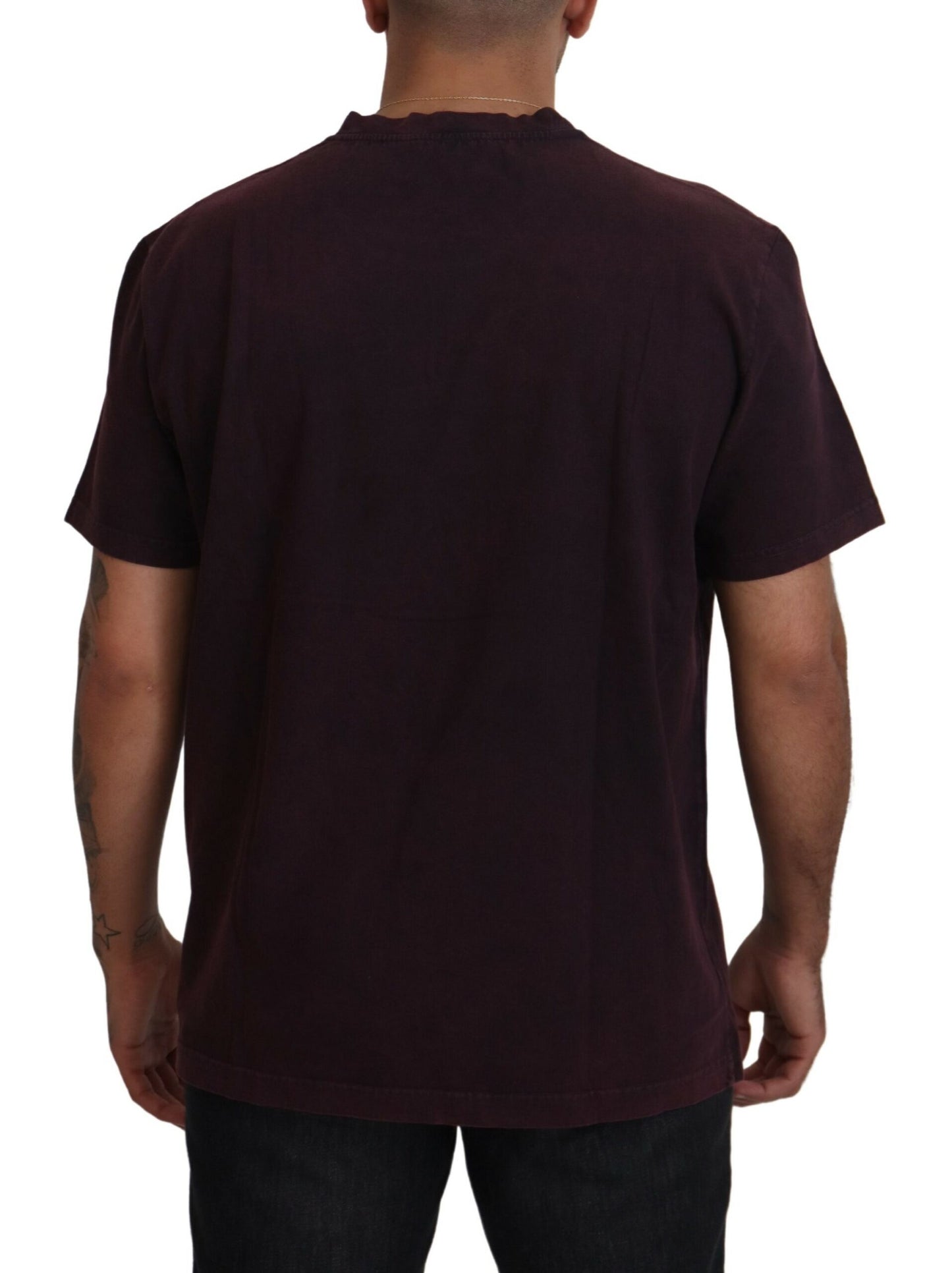 T-shirt ras du cou bordeaux élégant Dolce & Gabbana