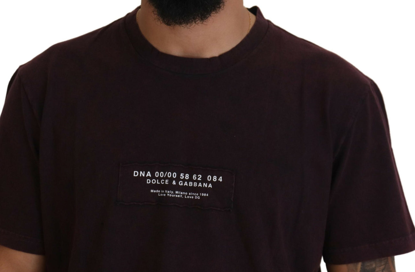 T-shirt ras du cou bordeaux élégant Dolce & Gabbana