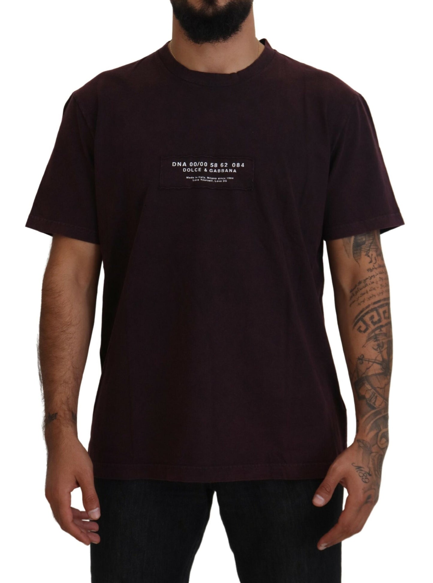 T-shirt ras du cou bordeaux élégant Dolce & Gabbana