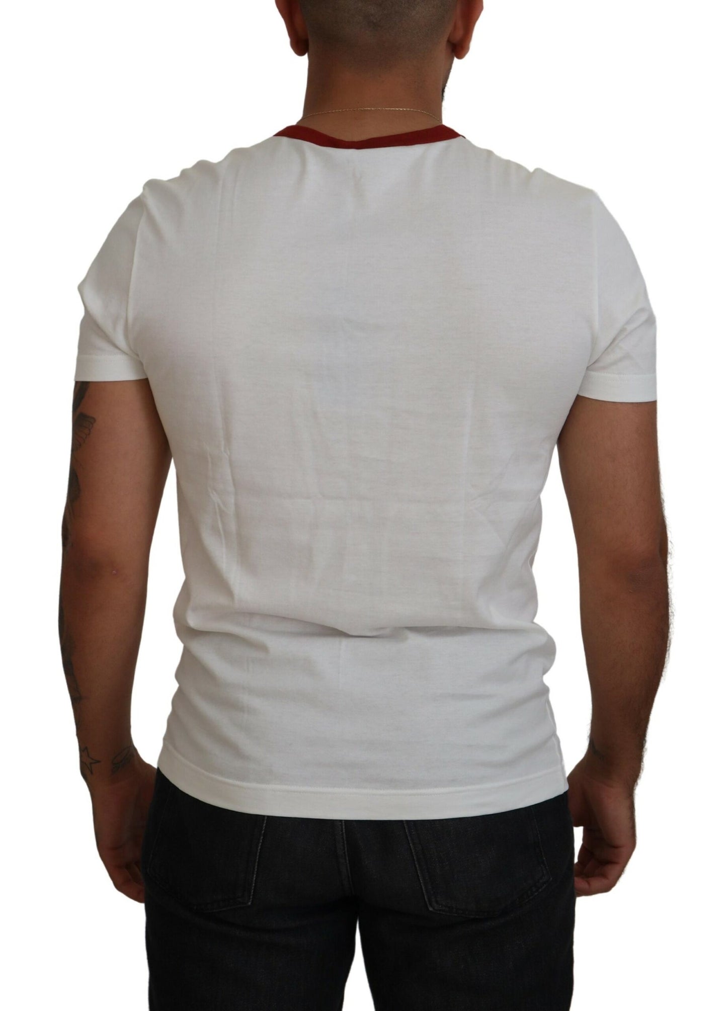 T-shirt ras du cou blanc élégant en coton Dolce & Gabbana