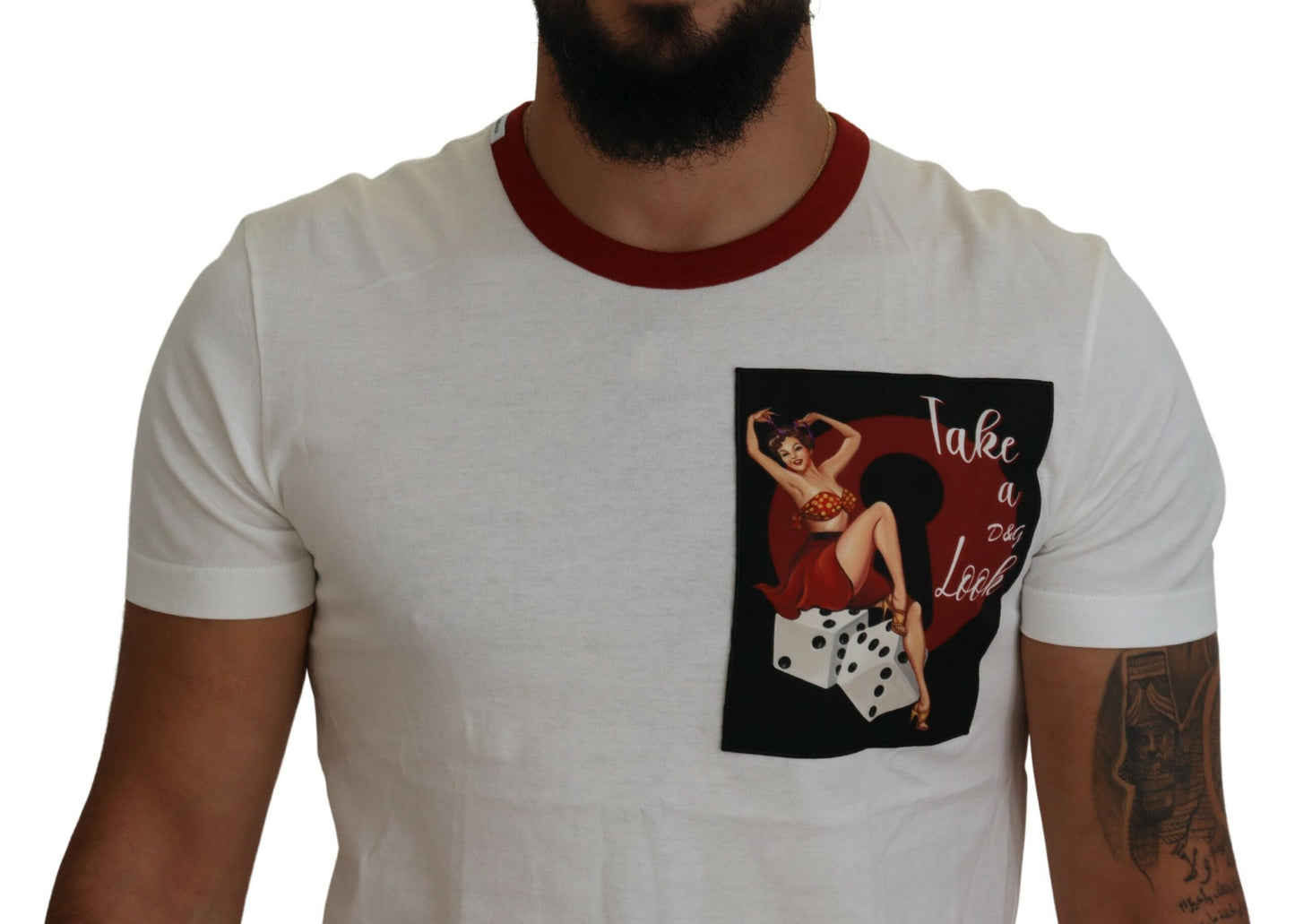 T-shirt ras du cou blanc élégant en coton Dolce & Gabbana