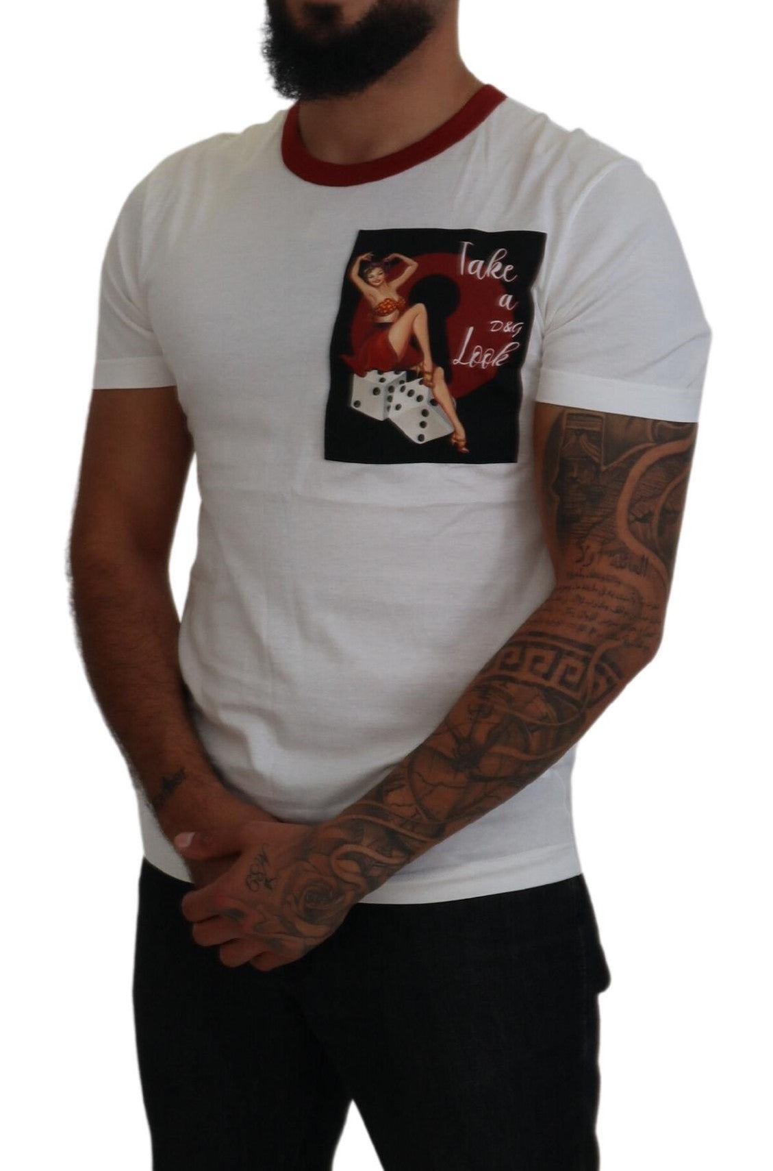 T-shirt ras du cou blanc élégant en coton Dolce & Gabbana