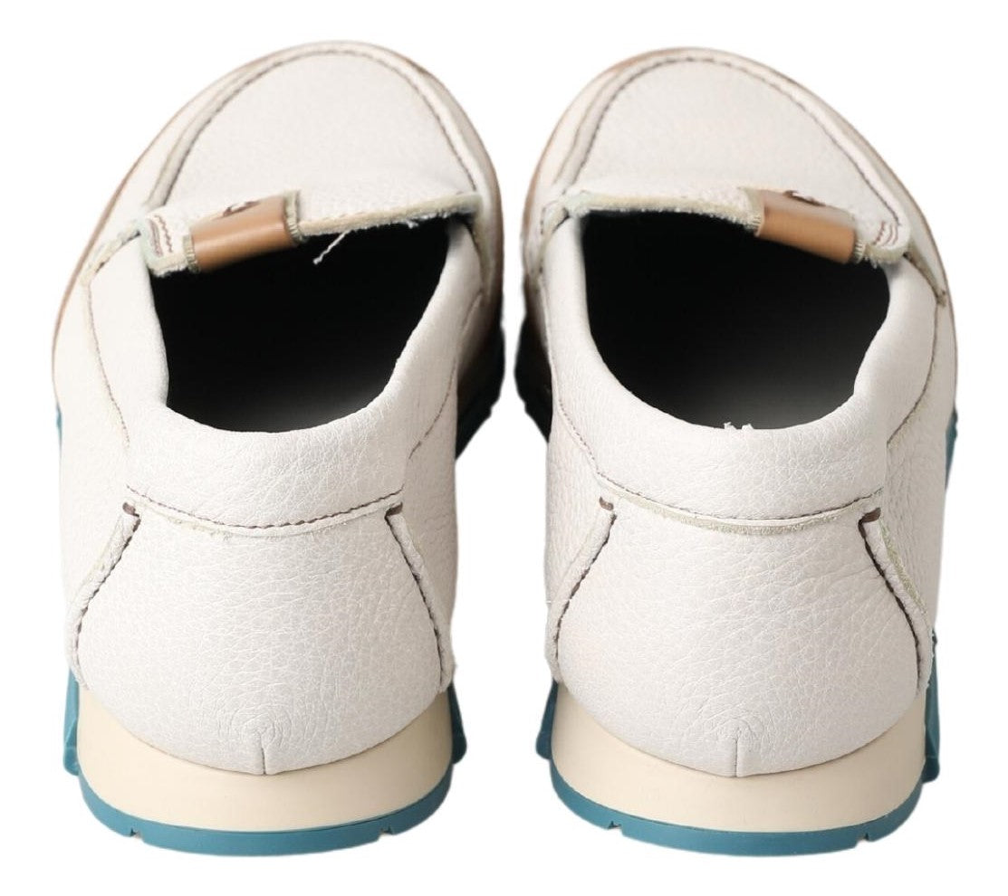 Mocassins élégants en cuir blanc Dolce & Gabbana