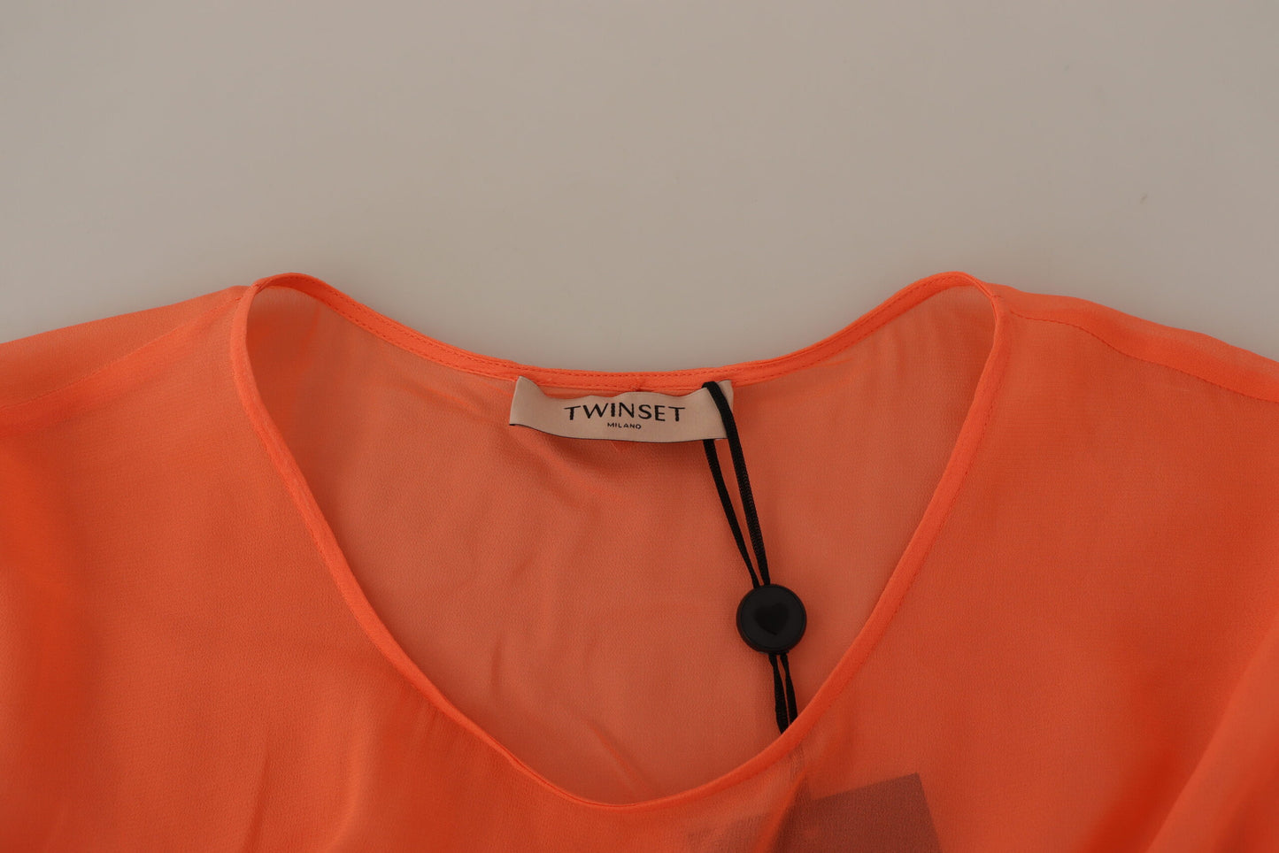 Twinset Coral Cotton Blend Short Sleeves Maxi Shift Dress by Twinset
