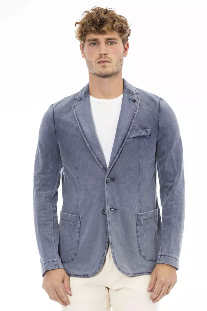 Blazer bleu en coton pour homme Distretto12