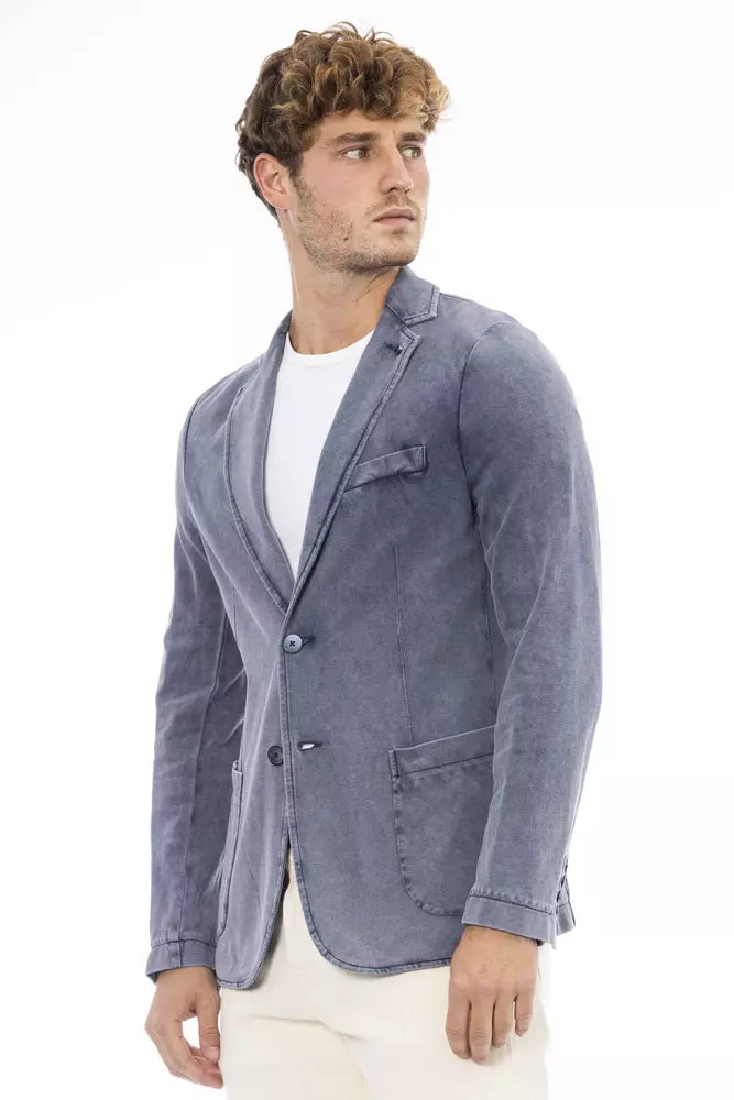 Blazer bleu en coton pour homme Distretto12
