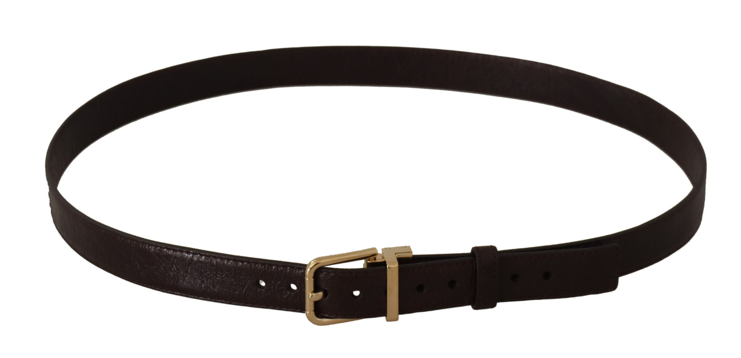 Ceinture élégante en cuir Dolce & Gabbana avec boucle en métal