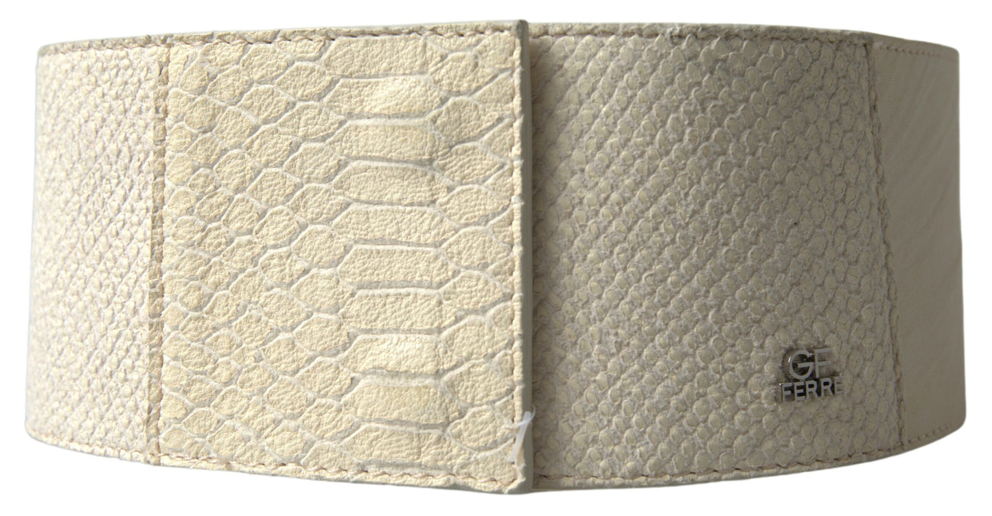 Ceinture tendance à boutons-pression blanc cassé GF Ferre Chic