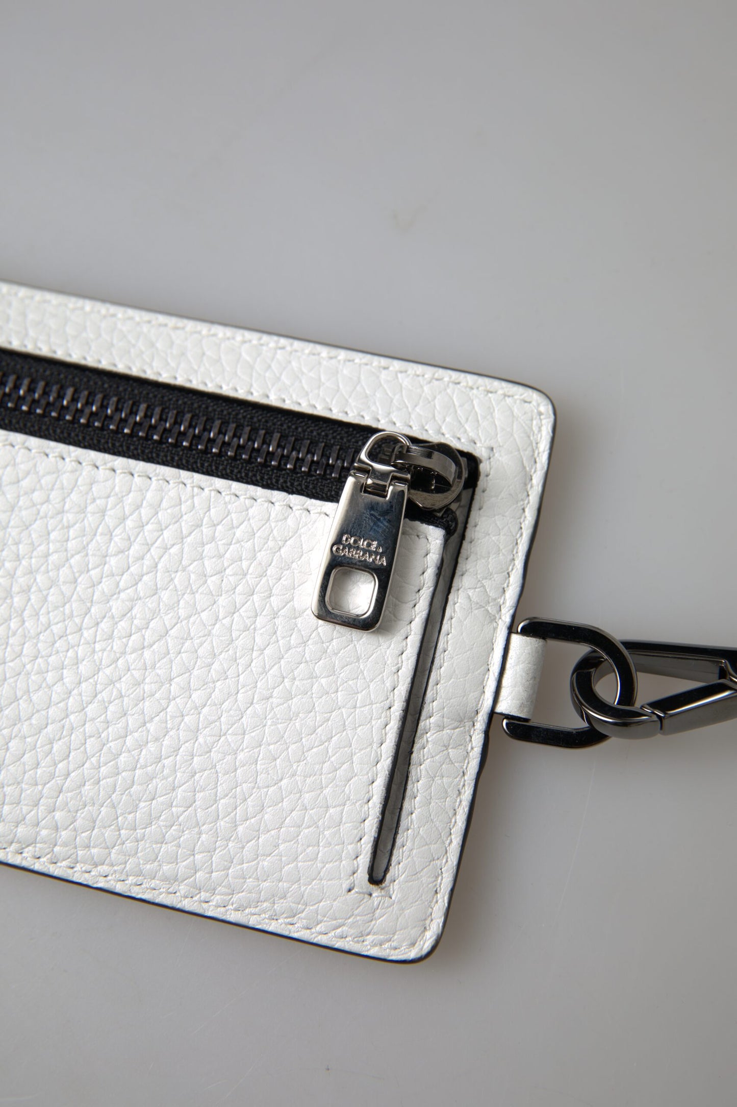 Dolce & Gabbana White Leather Lanyard Logo Card Holder Men Wallet by Dolce & Gabbana