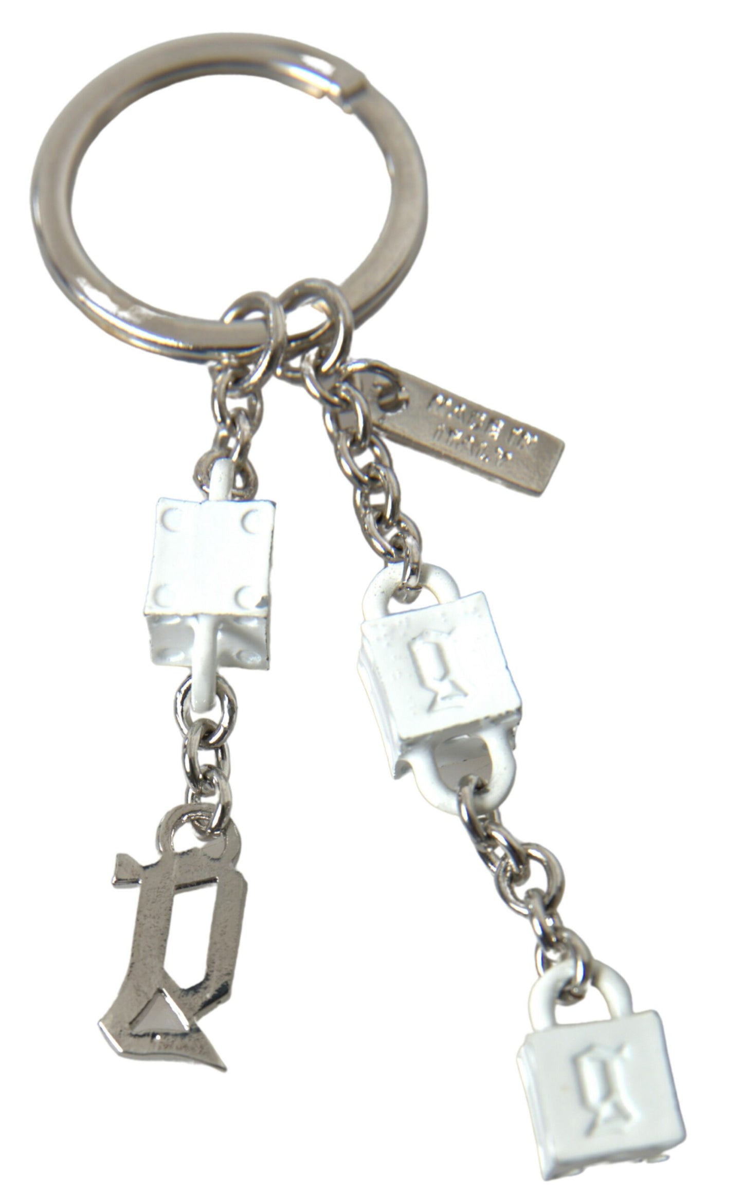 Dolce & Gabbana Silver Tone Metal DG Logo Engraved Keyring Keychain by Dolce & Gabbana