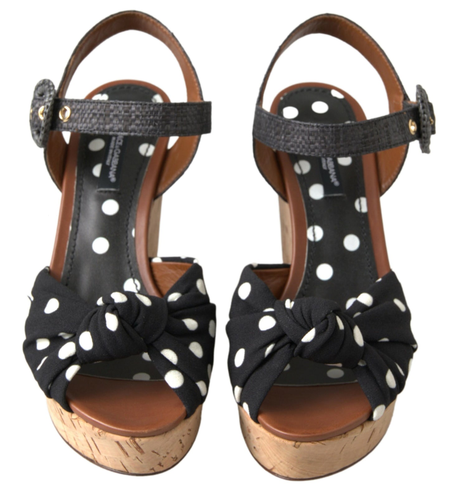 Dolce & Gabbana Chic Chaussures compensées à bride cheville à pois