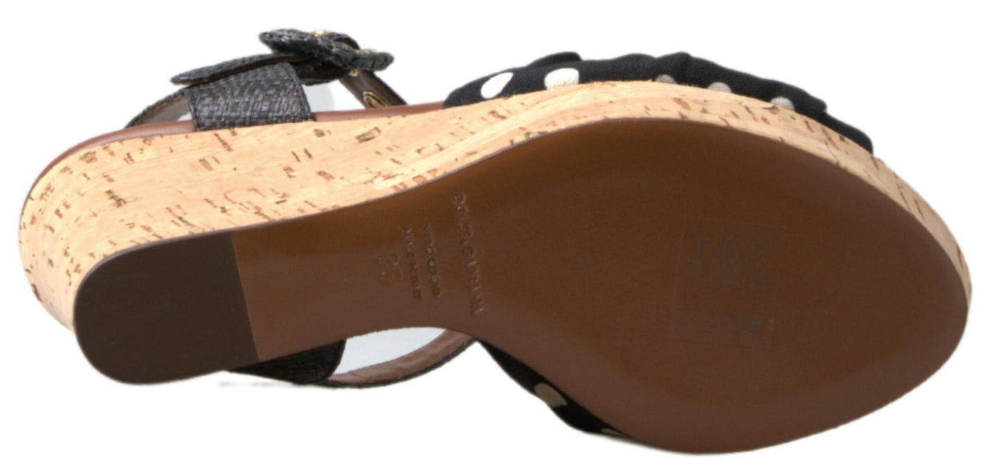 Dolce & Gabbana Chic Chaussures compensées à bride cheville à pois