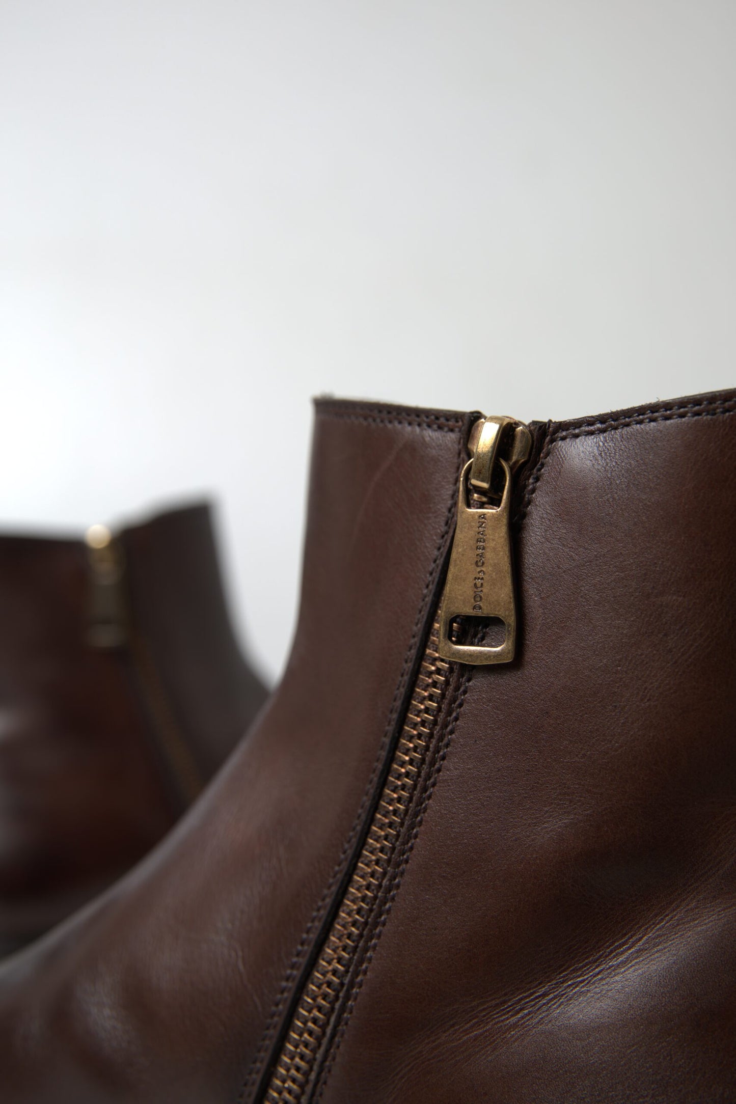 Dolce & Gabbana Brown Leather Chelsea Mens Boots Shoes by Dolce & Gabbana