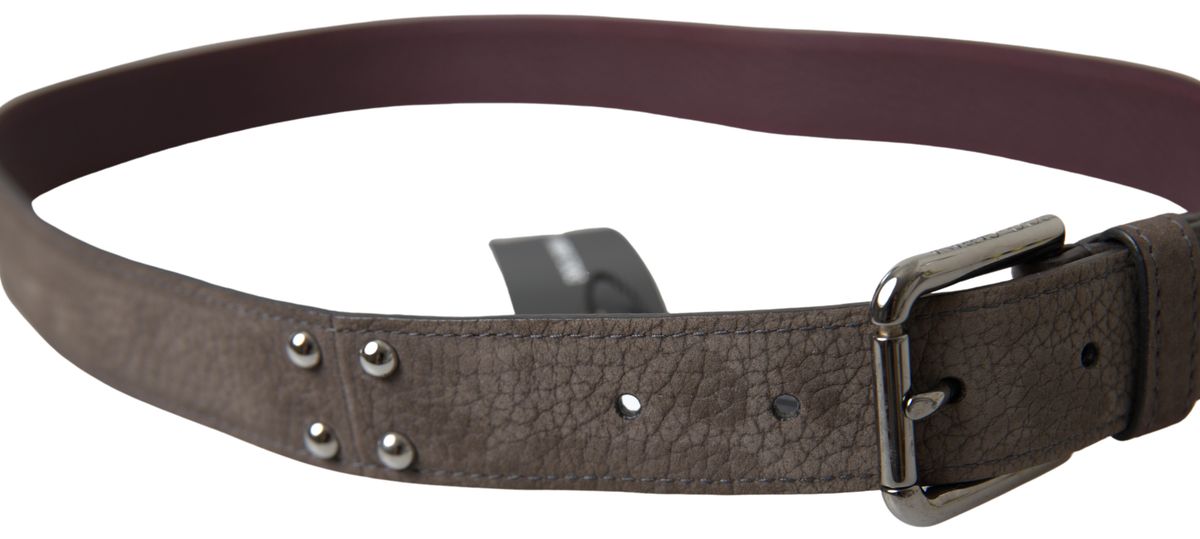 Ceinture élégante en cuir marron Dolce & Gabbana avec boucle en métal