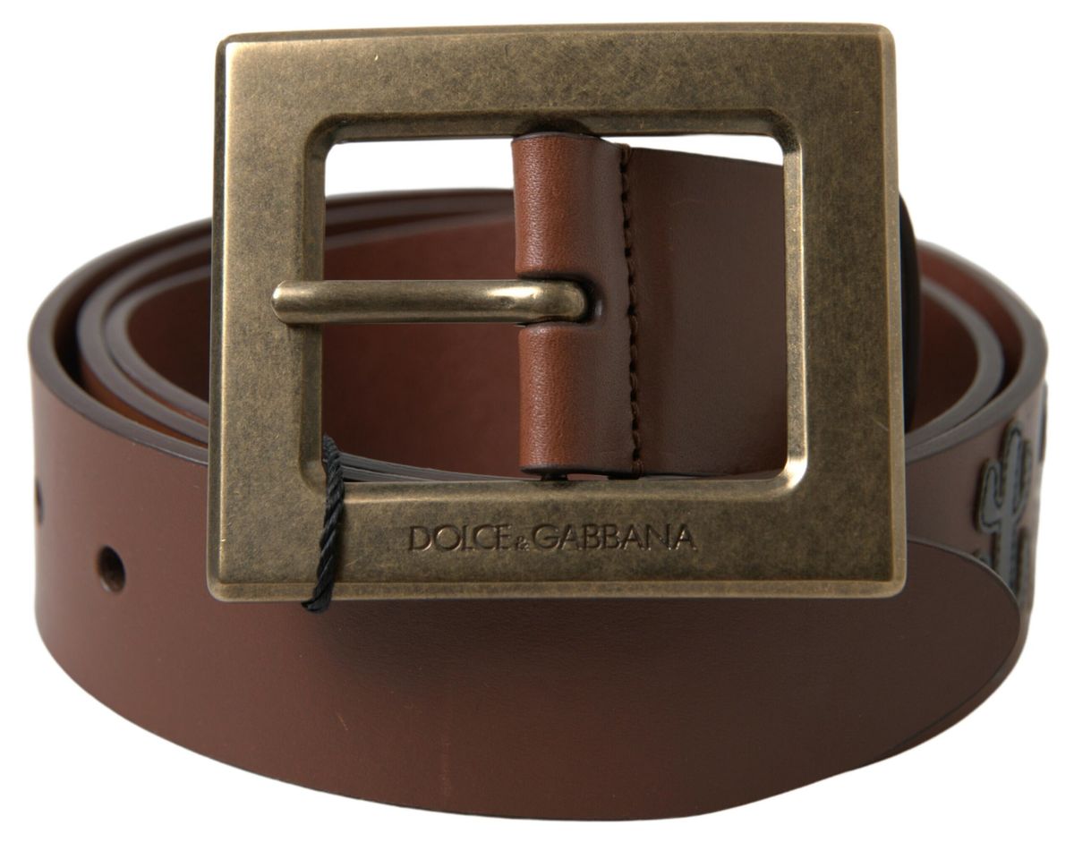 Ceinture élégante en cuir Dolce & Gabbana avec boucle en métal