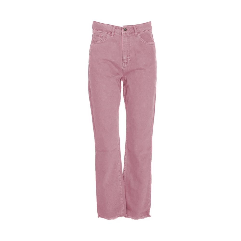 Hinnominate Chic Pink Raw Cut Bottom Jeans by Hinnominate