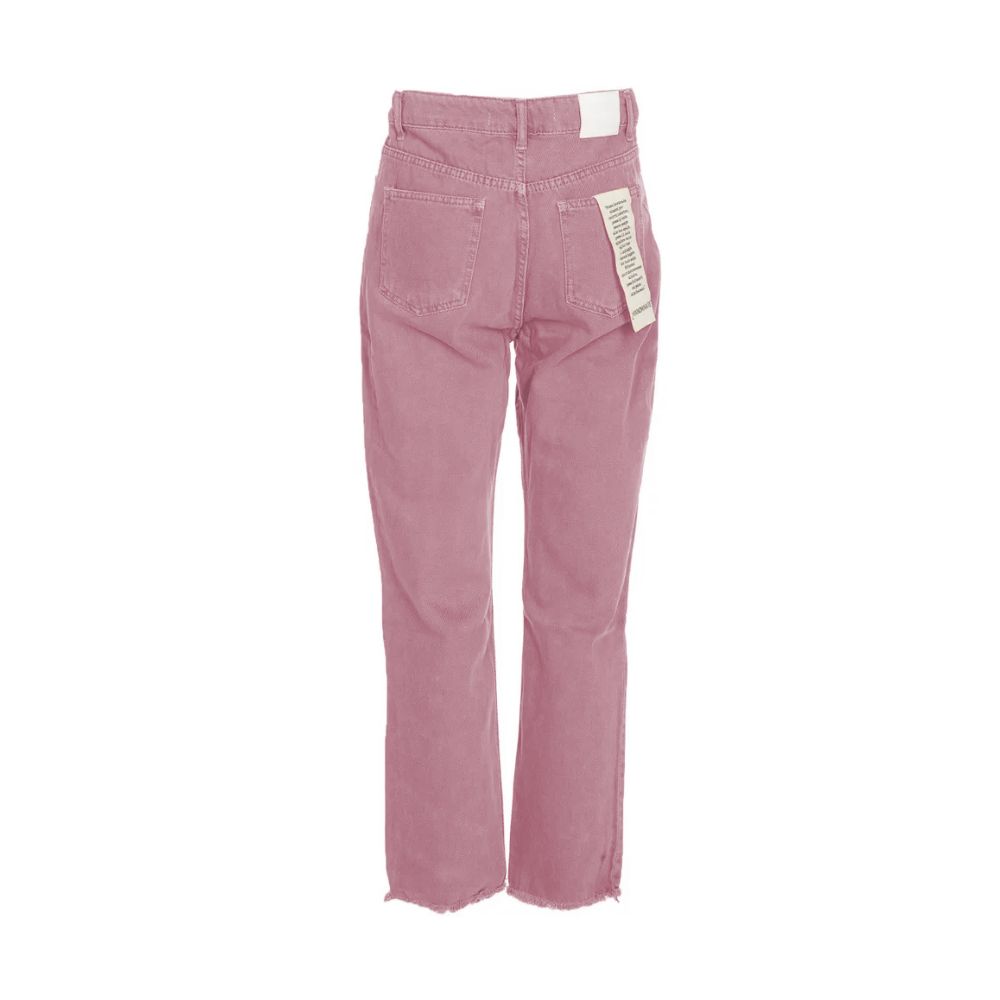 Hinnominate Chic Pink Raw Cut Bottom Jeans by Hinnominate