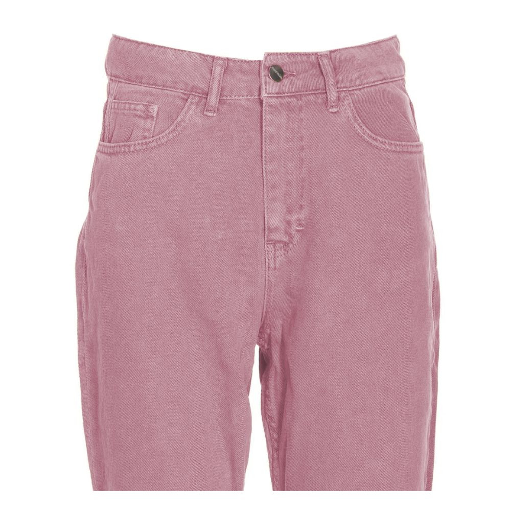 Hinnominate Chic Pink Raw Cut Bottom Jeans by Hinnominate
