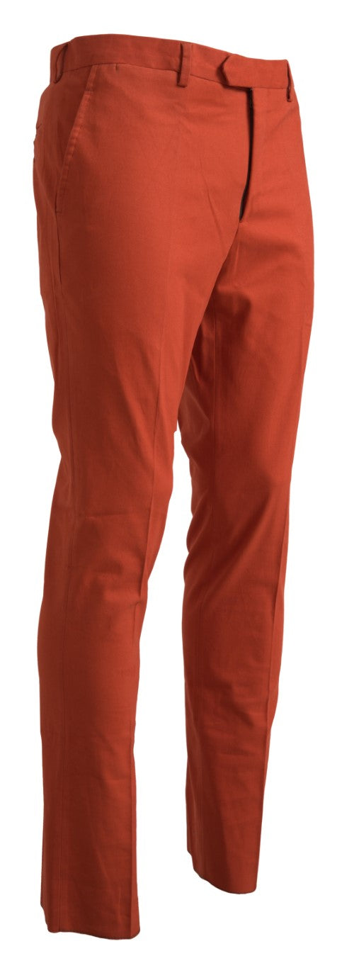 BENCIVENGA Orange Straight Fit Men Formal Trousers Pants by BENCIVENGA